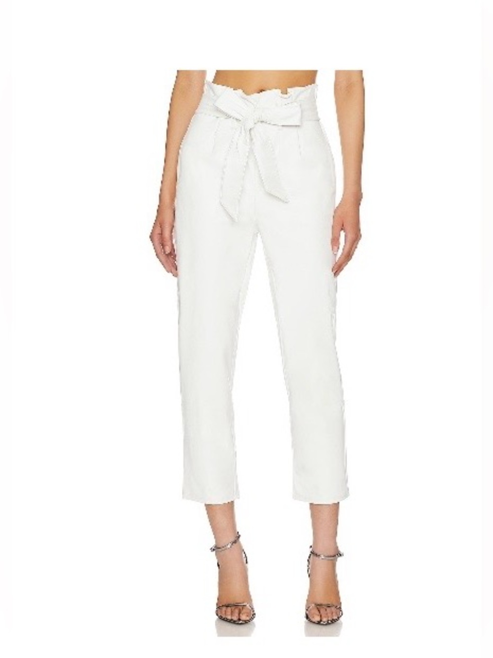 Commando White Faux leather paper bag pants